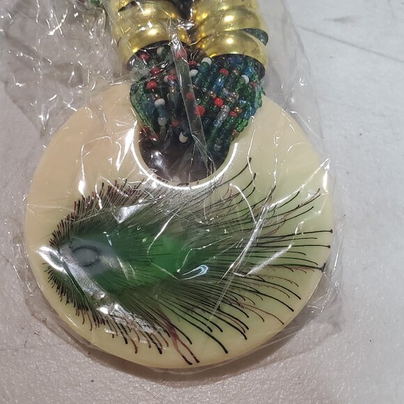 Signature Tibetan multi color seed beaded necklace ( turquoise  base) - Picture 6 of 6